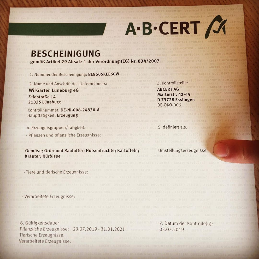 Ab September offiziell Bio WirGarten Lüneburg eG